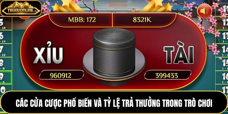 Tài xỉu siêu tốc cùng bảng cửa cược trả thưởng