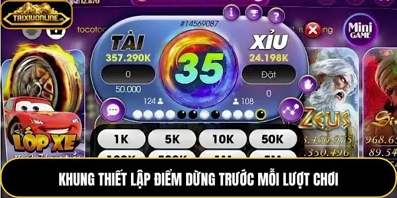 Điểm dừng tài xỉu theo vốn lời lỗ và số ván